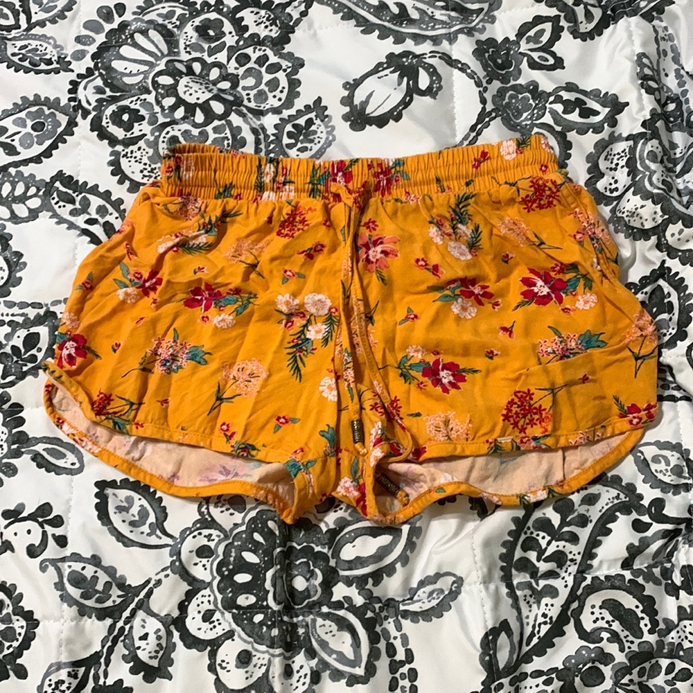 Yellow Floral Shorts